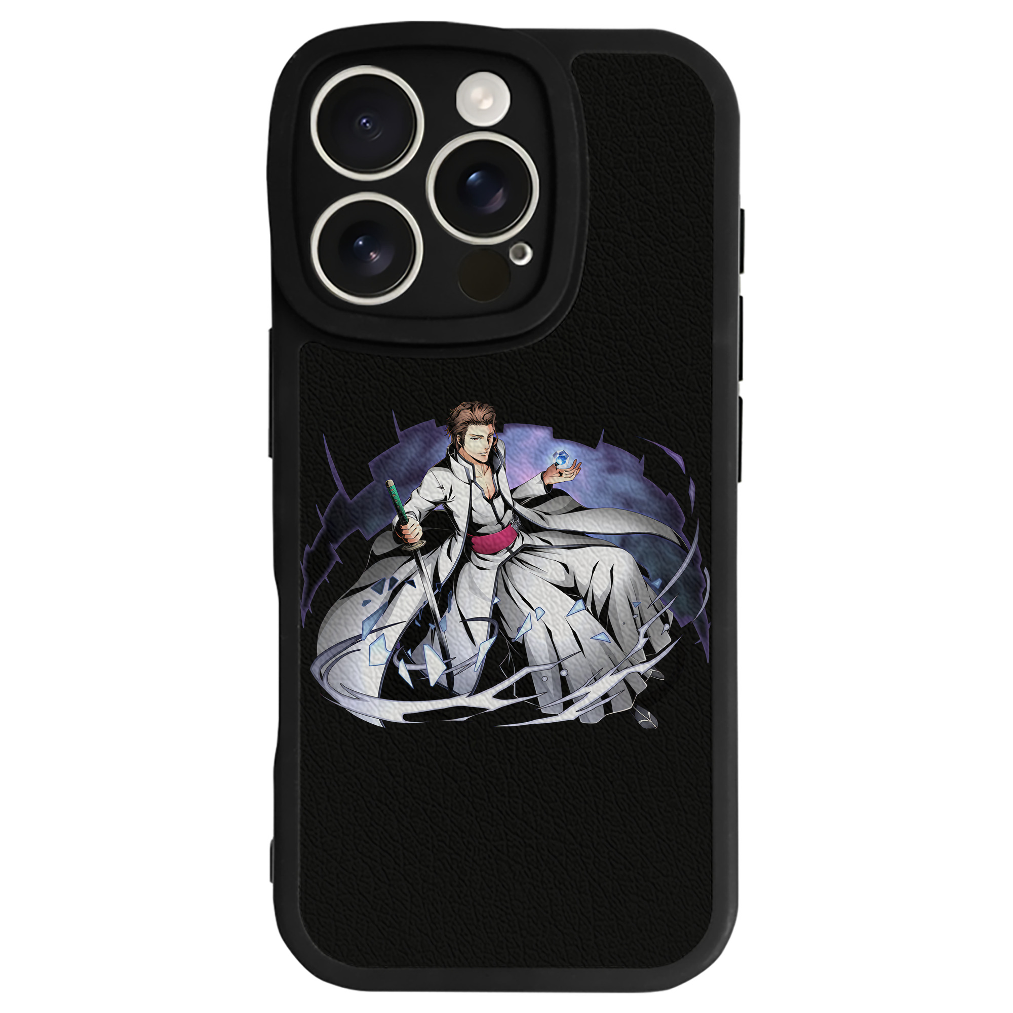 （画像用） ブリーチ 藍染 惣右介（あいぜん そうすけ） BLEACH Aizen Sousuke 【iPhone 16シリーズ対応】シリコンスマホケース（レザー調） 材質：シリコン